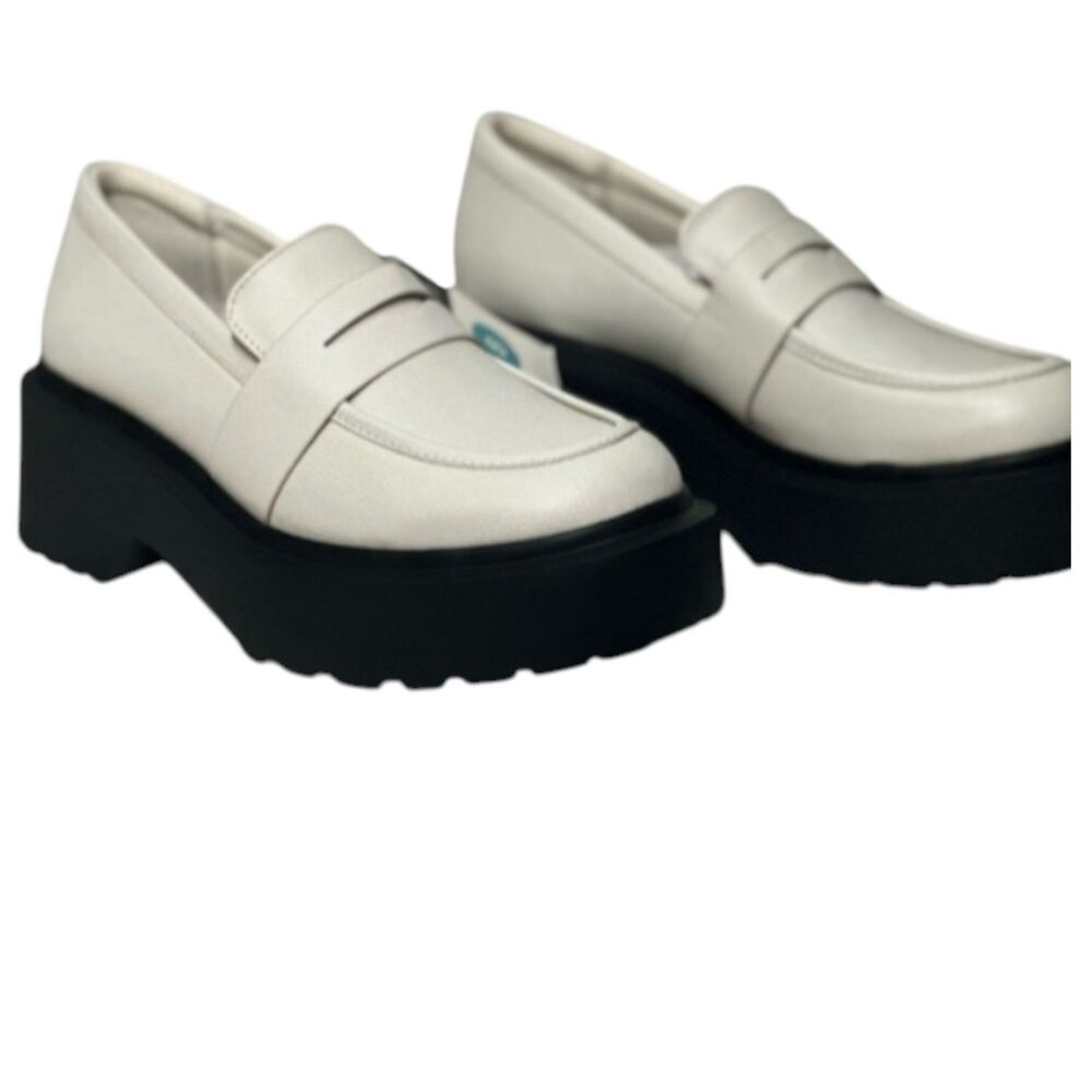 Wild Fable Chunky Platform Loafers White Black Lug Sole Shoes Size 8 & 11
